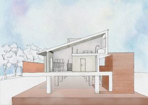 ピロティのある集合住宅