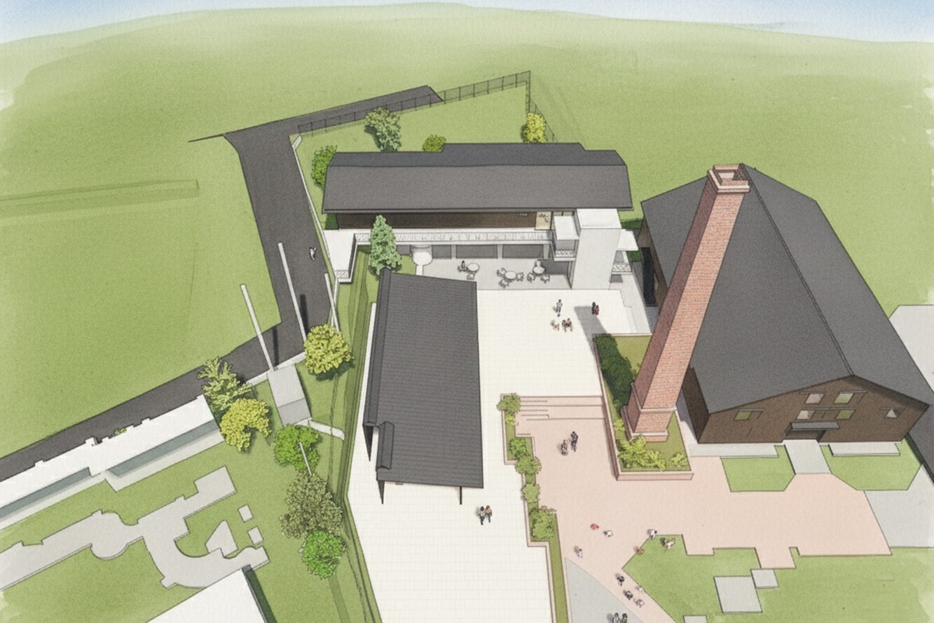 敷地奥に位置する建物として、
隣接施設との色彩や形態の連続性を意識。